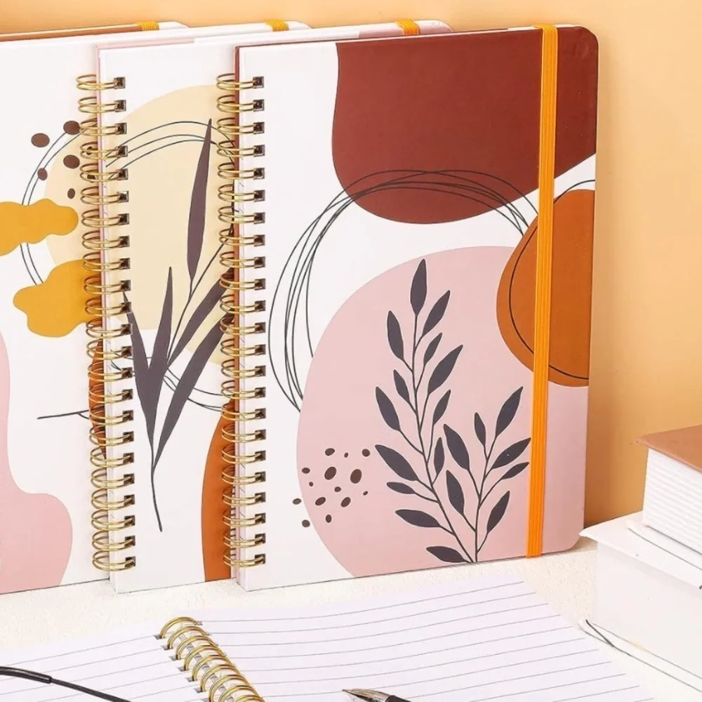 Geometric Shapes and Fern Spiral Notebook, NWOT
